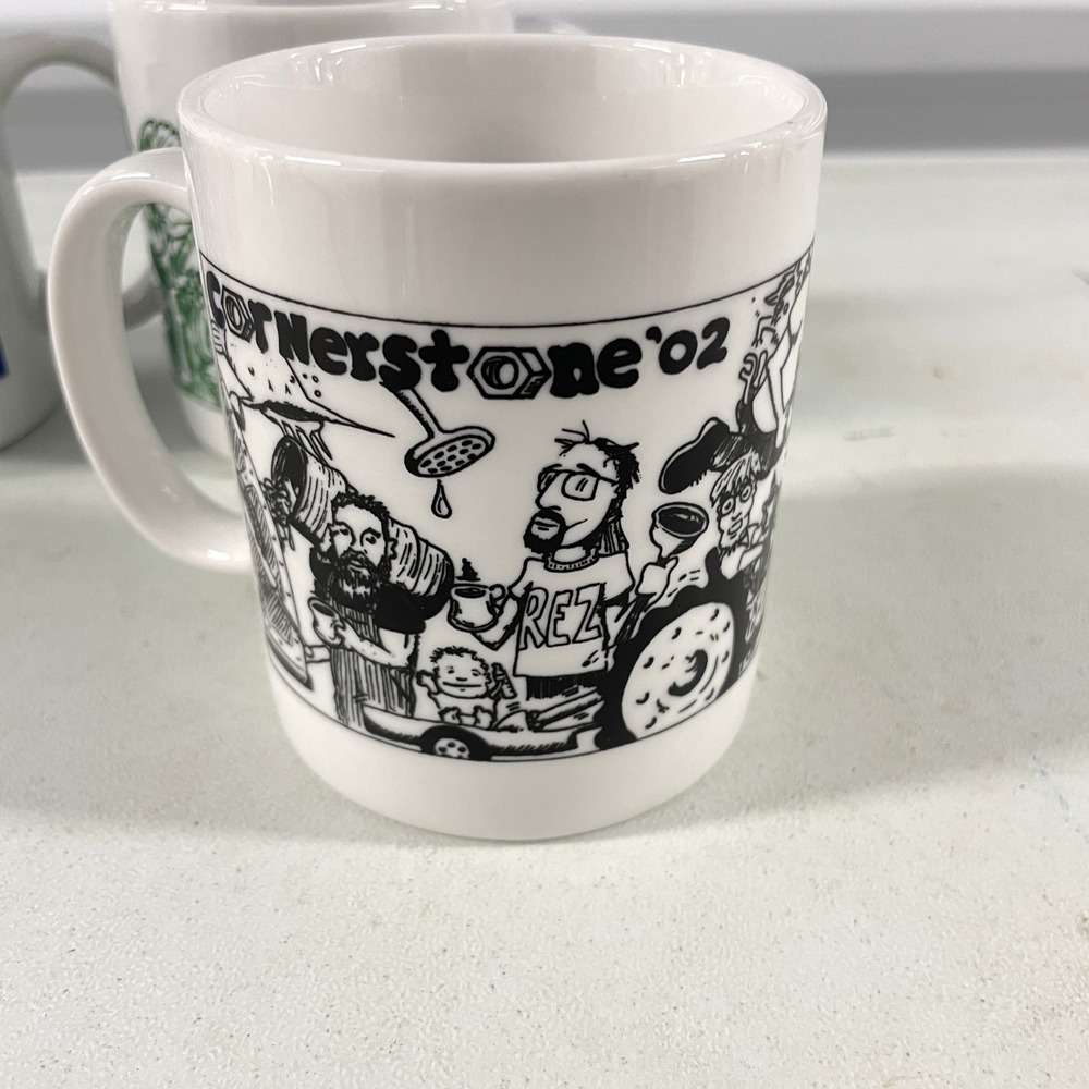 Cornerstone Festival Coffee Mugs Set of 4 00s CCM Christian Rock Music Art - Picture 9 of 17